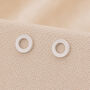 5mm Sterling Silver Textured Open Karma Circle Stud Earrings, thumbnail 1 of 9