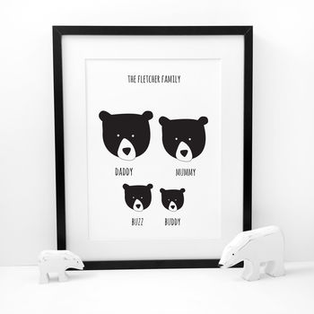 Our Family Print, Personalised A4 Bear, 2 of 6