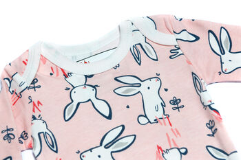 Pink Rabbit Baby Bodysuit |Soft Cotton | 0 24 Months, 5 of 6