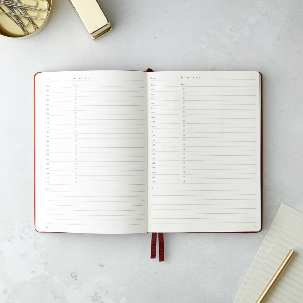 Daily Planner Book Red By Old English Company Notonthehighstreet