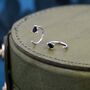 Black Cz Droplet Huggie Hoop Earrings Two, thumbnail 3 of 11