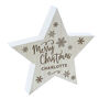 Merry Christmas Personalised Wooden Star Decoration, thumbnail 2 of 3