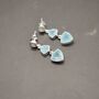 Aqua Chalcedony Multi Shape Stone 925 Silver Earrings, thumbnail 4 of 8