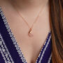 Rose Quartz Crystal Moon Necklace, thumbnail 2 of 11