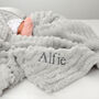 Personalised Grey Textured Fluffy Baby Blanket, thumbnail 3 of 8