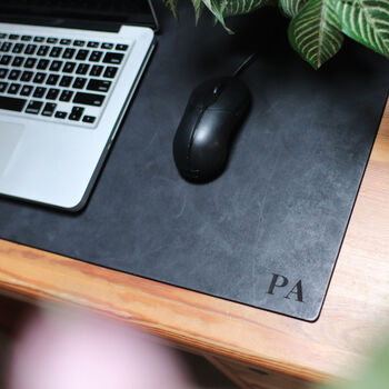 Bonded Leather Personalised Initials Desk Mat Ideal Christmas Gift, 2 of 12