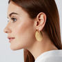 Tribal Hoop Earrings In Gold Plate And Raw Brass, thumbnail 6 of 7