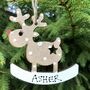 Personalised Rocking Reindeer Christmas Decoration, thumbnail 4 of 4