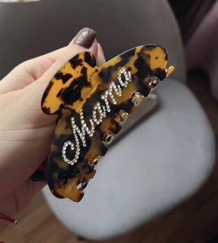 Personalised Marble Custom Diamante Hair Clip, 3 of 6