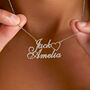 Personalised Two Name Heart Necklace, thumbnail 4 of 6