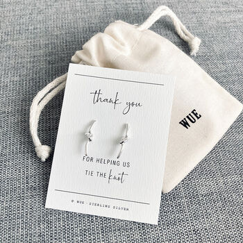 Bridesmaid Thank You Gift Knot Bar Earrings, 3 of 4