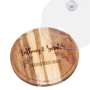 Personalised Round Charcuterie Board With Dome Lid, 6 of 9