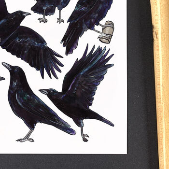 Crows Wildlife Watercolour Postcard, 7 of 9