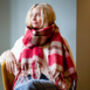 Personalised Poppy Checked Blanket Scarf, thumbnail 3 of 4