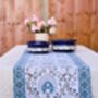 Janak Blue Floral Table Runner, thumbnail 1 of 3
