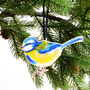 Blue Tit Wooden Hanging Decoration, thumbnail 1 of 2