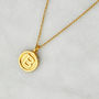 Gold / Silver Initial Letter And Gemstone Disc Necklace, thumbnail 7 of 10