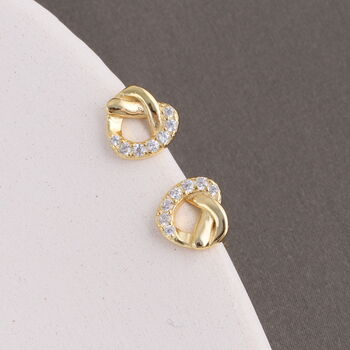 'You're Loved' Sterling Silver Knotted Heart Earrings, 3 of 7