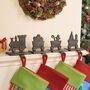 Family Of Four Train Christmas Stocking Hangers, thumbnail 1 of 6