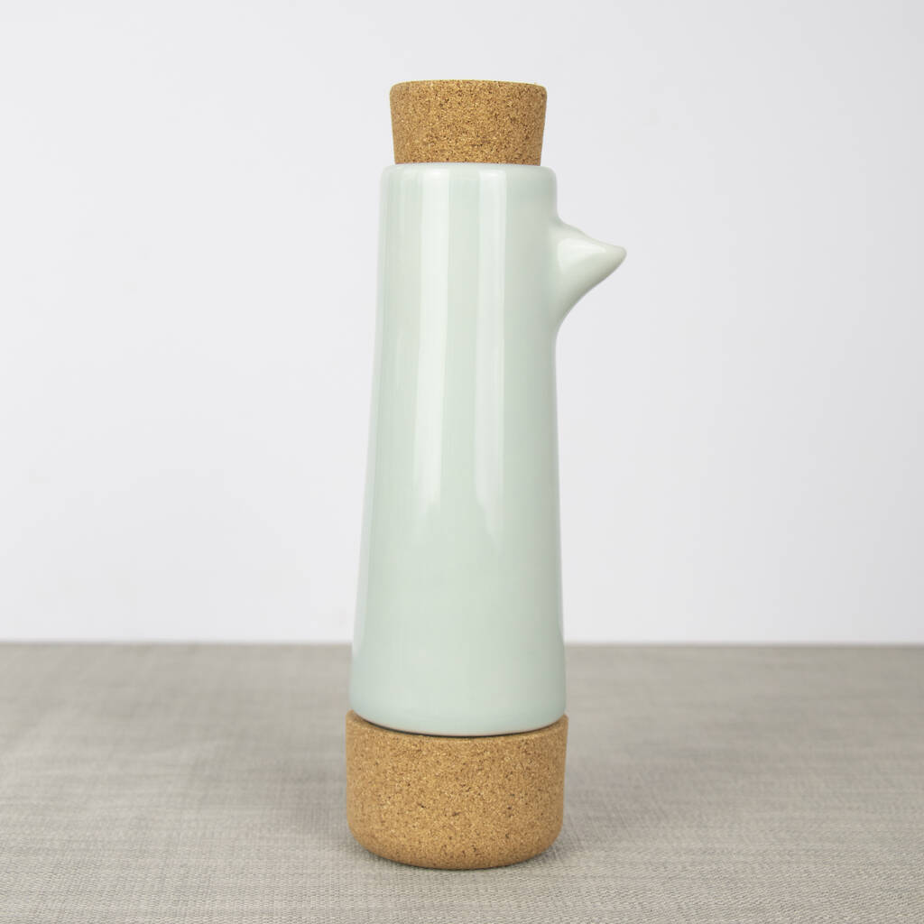 Cork + Ceramic Oil Dispenser Gift Set By LIGA