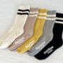 Five Pack Of Double Line Kids Socks, Free Size, thumbnail 2 of 5