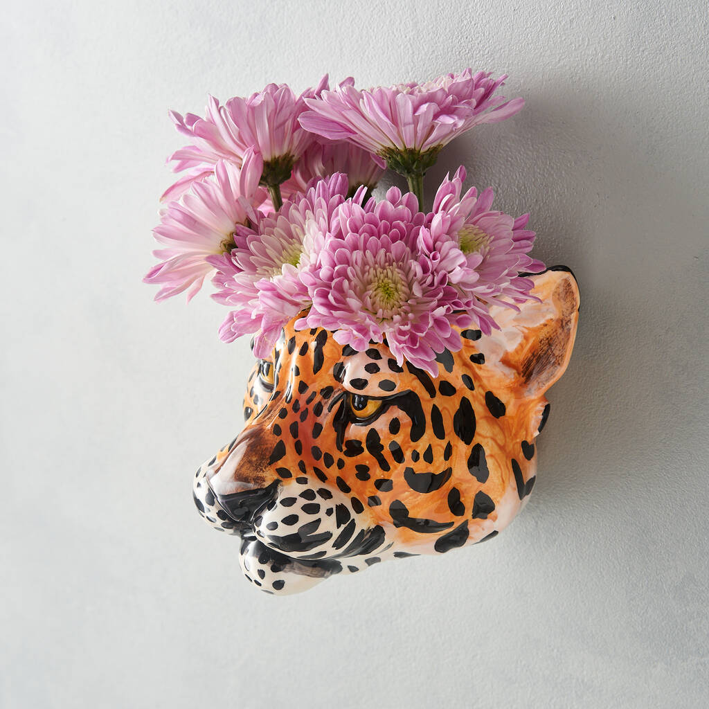 Leopard Head Wall Vase By All Things Brighton Beautiful