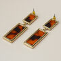 Tortoiseshell Rectangle Drop Earrings, thumbnail 3 of 3