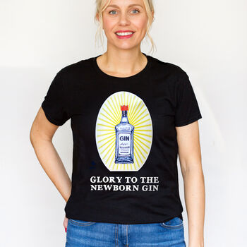 'Glory To The Newborn Gin' T Shirt, 4 of 6