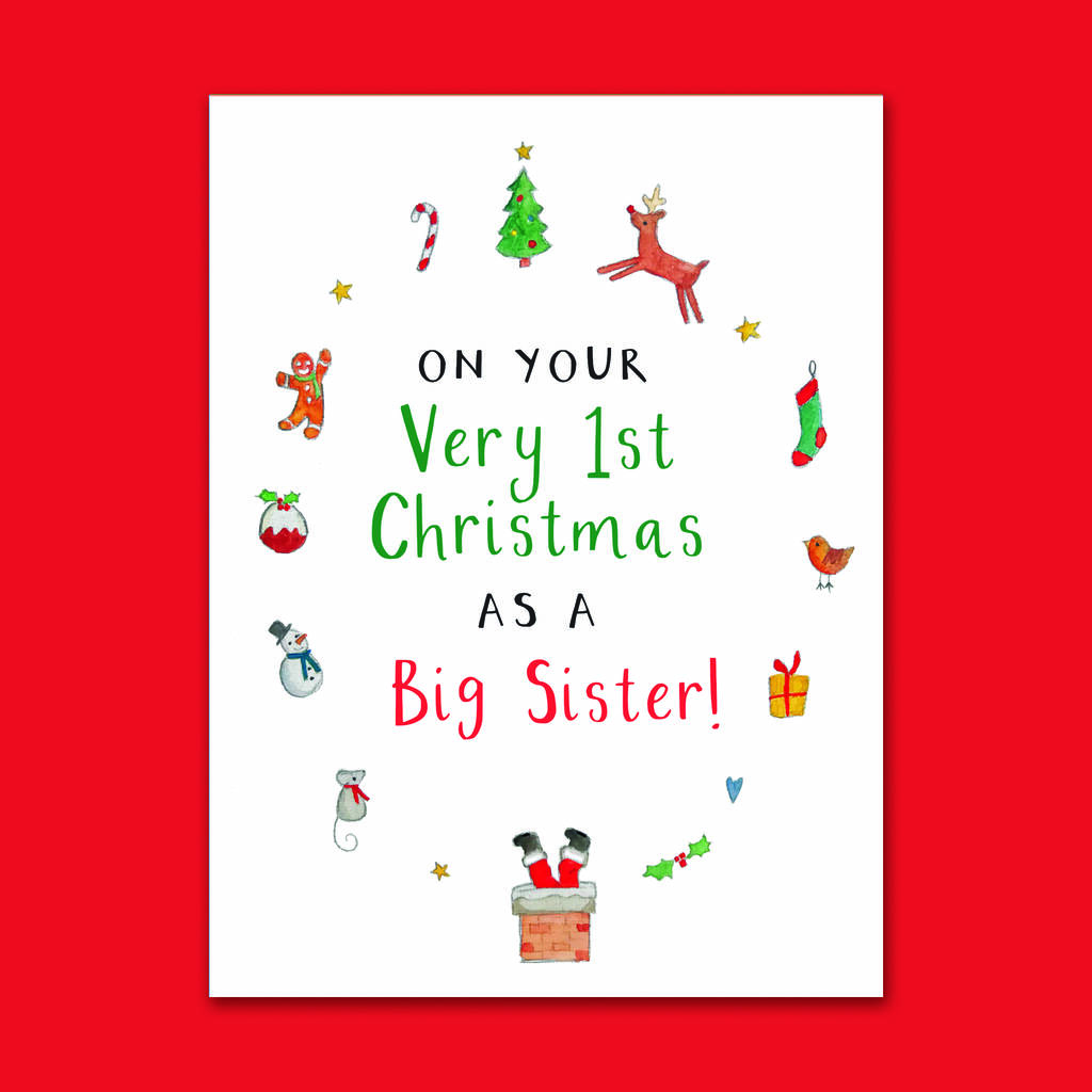 Baby 1st Christmas As Big Sister Card By Ruby & Rafe