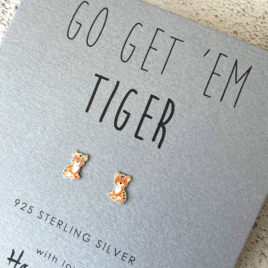Orecchini Tigre In Argento Sterling 925 - Pendenti Con Filtro - Gioiello Big Cats