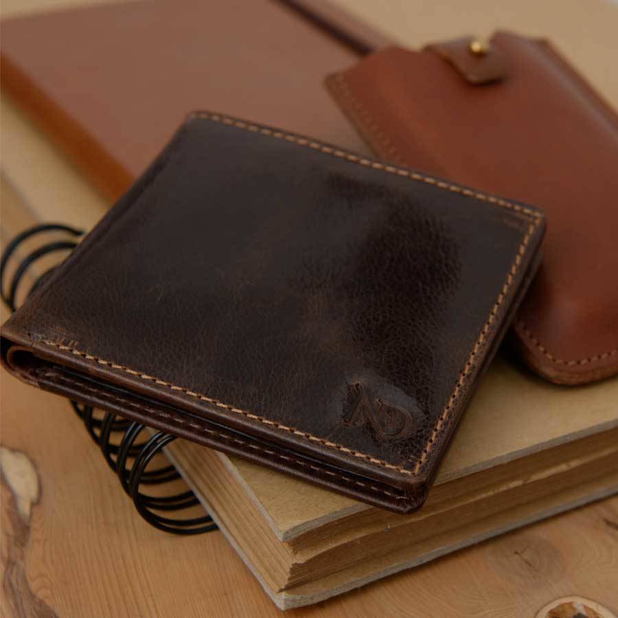 leather bifold wallet with coin pouch by n'damus london