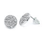 Round Crystal Silver Studs Earrings, thumbnail 2 of 2