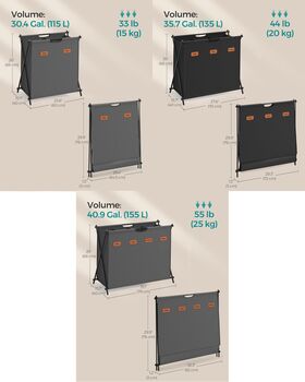 Laundry Sorter Basket Multi Section Hamper, 2 of 8