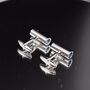 Blue Silver Hourglass Cufflinks Sand Timer Hourglass, thumbnail 5 of 5