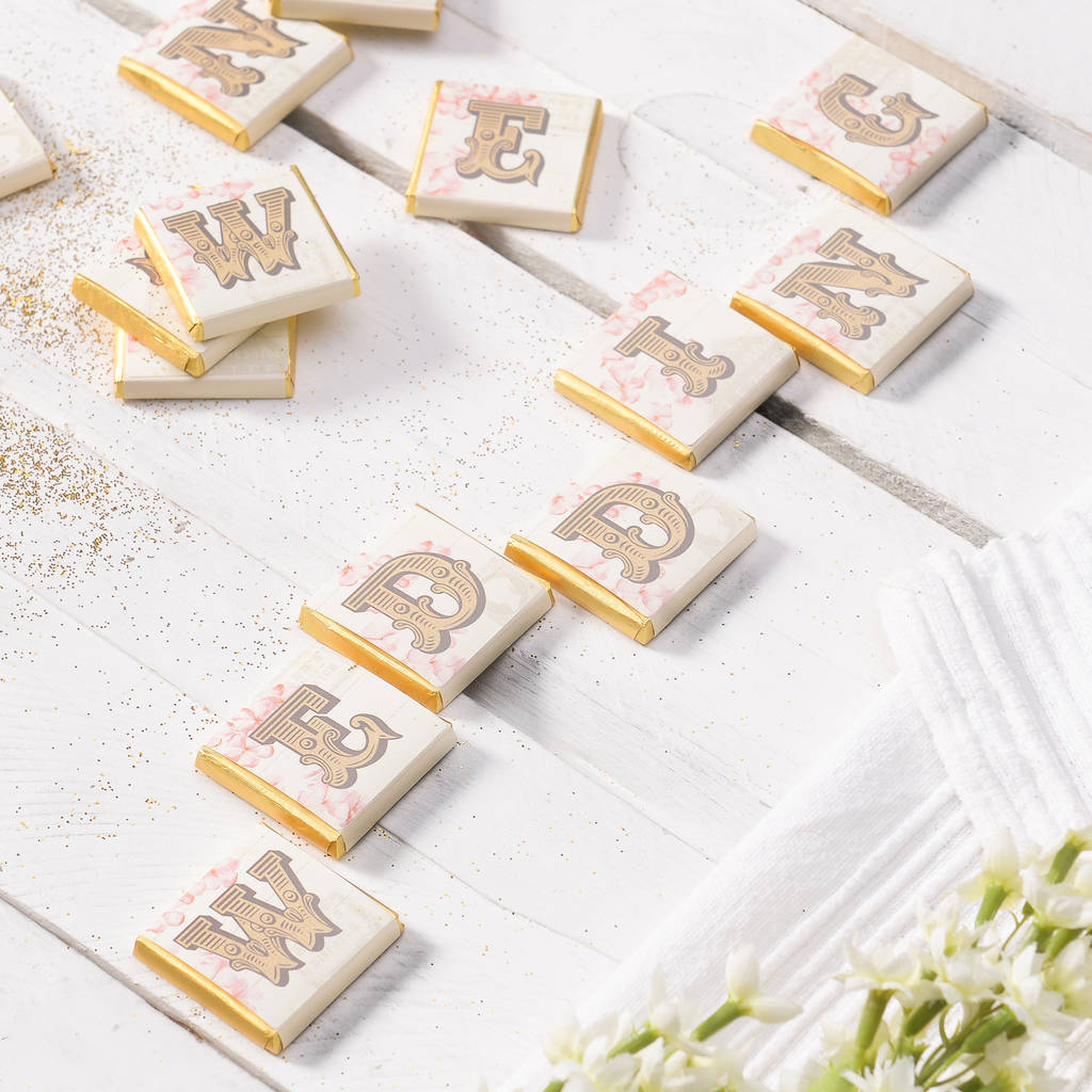 50 Personalised Wedding Favour Chocolates By The Letteroom