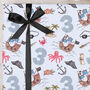 Three Sheets Of Children's 3rd Birthday Pirate Wrapping Paper, thumbnail 1 of 2