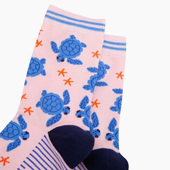 Sea Turtles Bamboo Socks In Pink, 2 of 4
