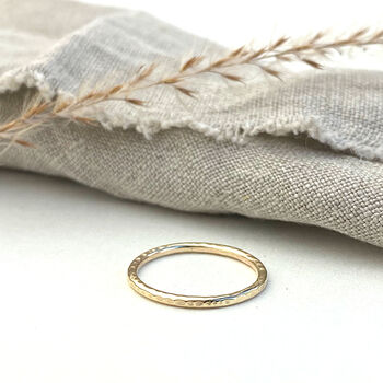 The Spur Hammered 9ct Gold Stacking Ring, 3 of 3