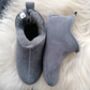 Miko Grey Luxury Sheepskin Slippers Boots, thumbnail 4 of 7
