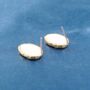 18 K Gold Plated Organic Pearl Stud Earrings, thumbnail 5 of 7
