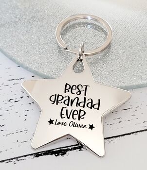 Grandad Keyring, Personalised Chunky Star, 2 of 3