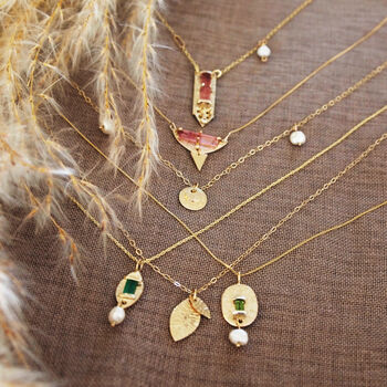 Eco Gold And Tourmaline Necklet, 4 of 5