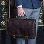Personalised Men's Leather Briefcase Satchel 'Jesolo3', thumbnail 9 of 11