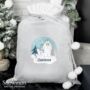 Personalised The Snowman Silver Pom Pom Sack, thumbnail 1 of 3