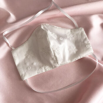 Snowflake Tulle Silk Face Mask, 2 of 6