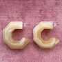 Statement Chunky Geometric Resin Hoop Stud Earrings, thumbnail 3 of 10