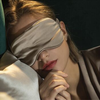Navy Blue Colour Mulberry Silk Eye Mask, 3 of 3