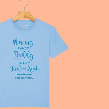 'Mummy And Daddy Finally Tied The Knot' Boys/Girls Wedding T Shirt, 8 of 12