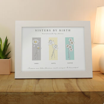 Personalised Flower Of The Month Family A4 Framed Print, 3 of 9