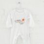 Halloween 'Mama's Pumpkin' Personalised Embroidered Babygro Sleepsuit For Baby's First Halloween, thumbnail 1 of 4